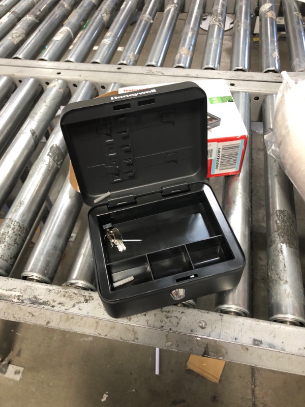 Photo 1 of Honeywell Safes & Door Locks - 6111 Convertible Steel Cash and Security Box with Key Lock, Black 6.6x7.9x3.5
