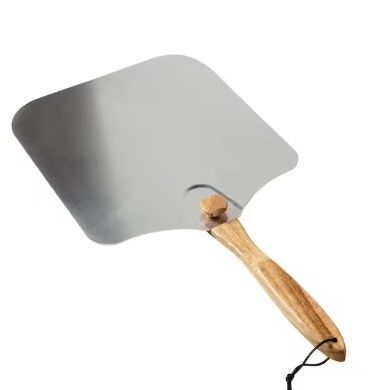 Photo 1 of 14 in. x 16 in. Aluminum Foldable Pizza Peel with Wood Handle
