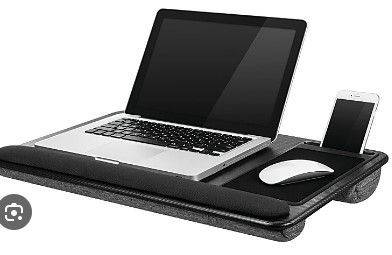 Photo 1 of LapGear Home Office Lap Desk, 21.1" x 12" x 2.6", Silver Carbon, 