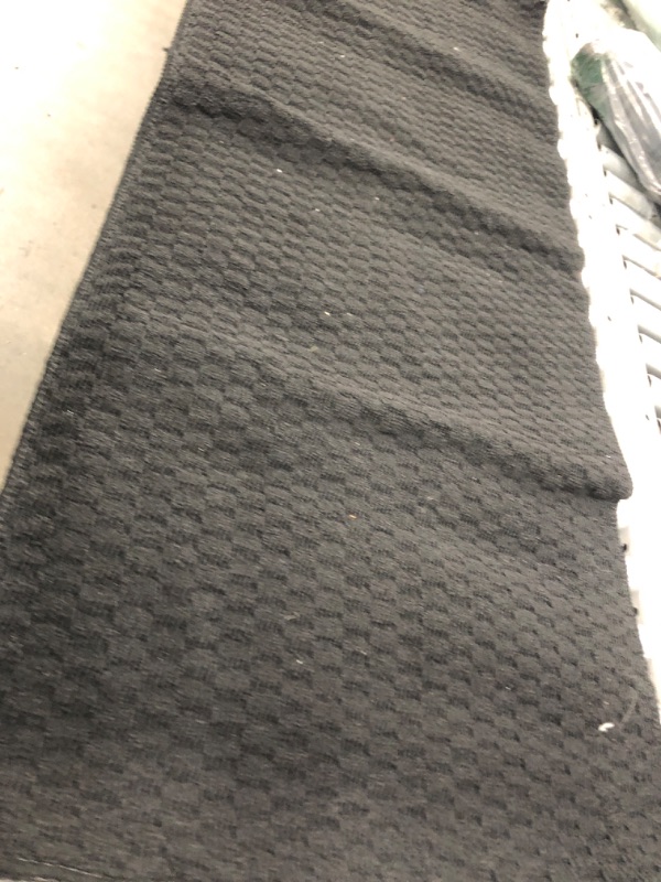 Photo 2 of 2" x 4'9"  black runner rug 