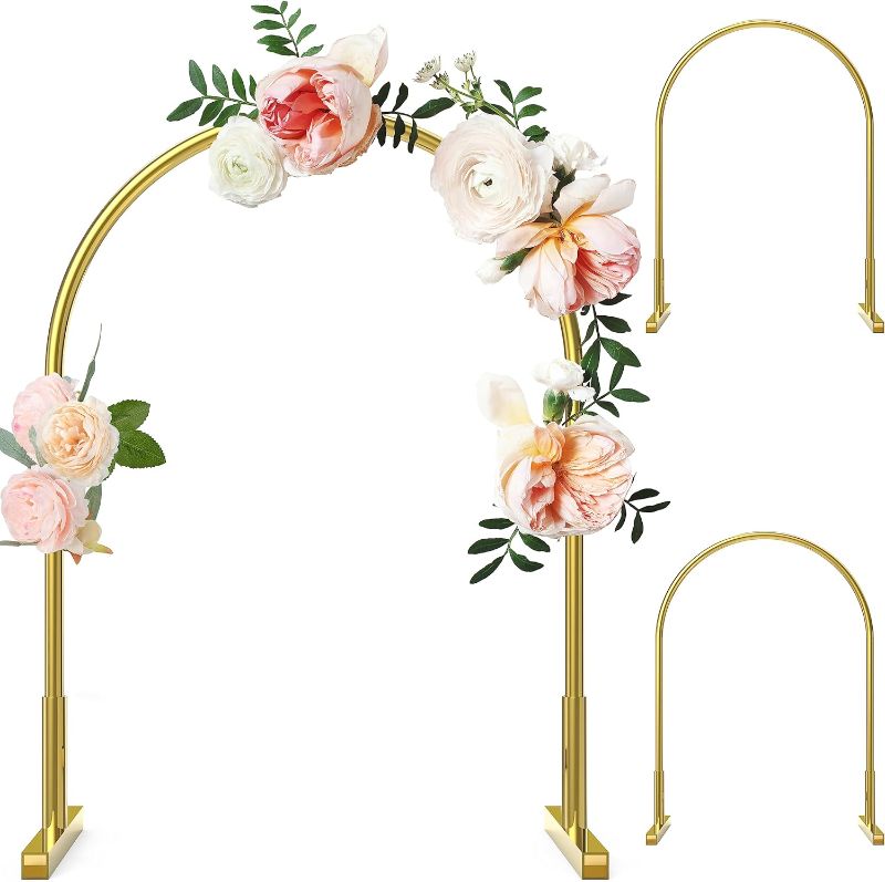 Photo 1 of 3PCS Metal Arch with Stand for Table, Gold Tabletop Arches Centerpieces for Weddings, Macrame Floral Hoop Centerpieces for Elegant Events, and Christmas Decorations(12 x 8 inch)
