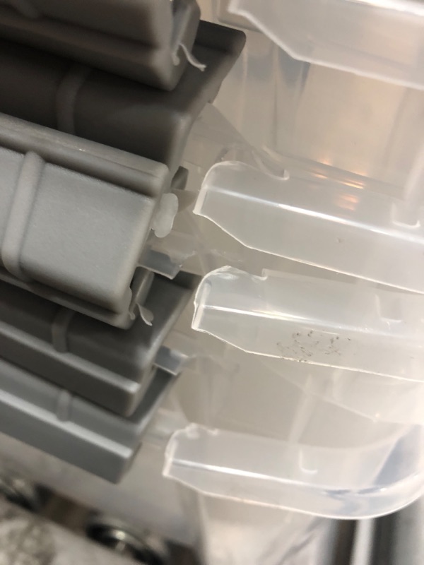 Photo 1 of Amazon Basics 12 Quart Stackable Plastic Storage Bins with Latching Lids- Clear/ Grey- Pack of 6 12 Qt. - 6 Pack
