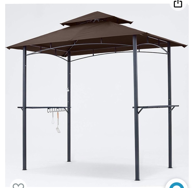 Photo 1 of *TARP MISSING** MASTERCANOPY  8 x 5 Grill Gazebo Outdoor BBQ Gazebo Canopy with 2 LED Lights