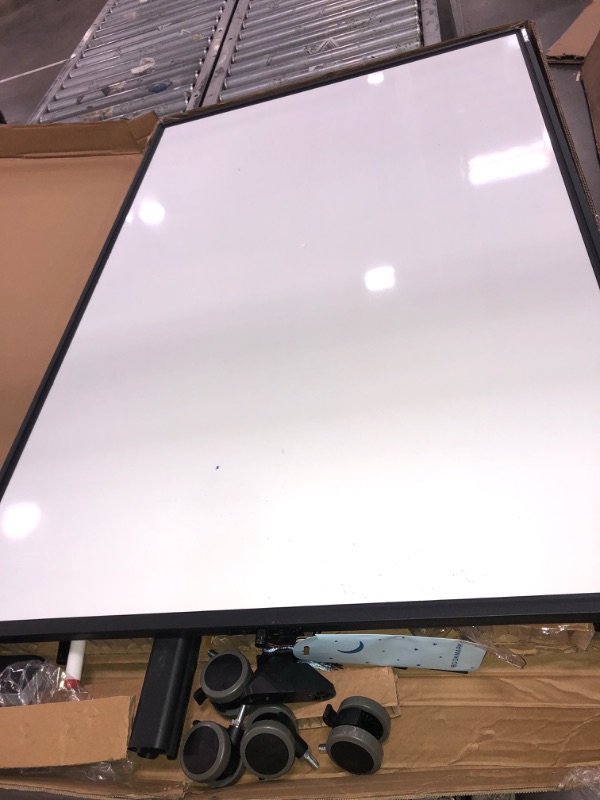 Photo 2 of TANKEE White Board Height Adjustable - 48 x 32 Mobile Whiteboard on Wheels, Large Reversible Magnetic Double-Sided Rolling Dry Erase Board with Stand, Easel Style for Classroom Office School Home Height Adjustable - 48" X 32"