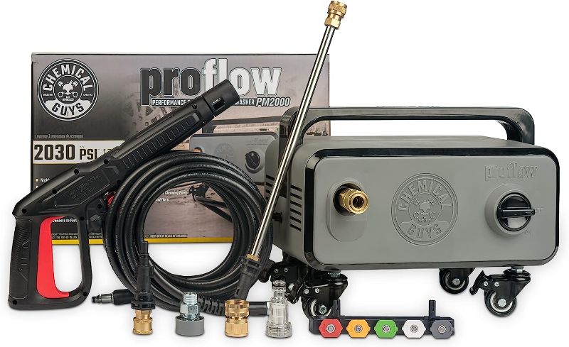 Photo 1 of *MISSING ITEMS//POWERS ON* Chemical Guys EQP408 ProFlow Performance Electric Pressure Washer PM2000, 14.5-Amp Motor 2030 Max PSI, 1.77 GPM, Includes 5 Full Range QC Tips, Cleans Cars,...
