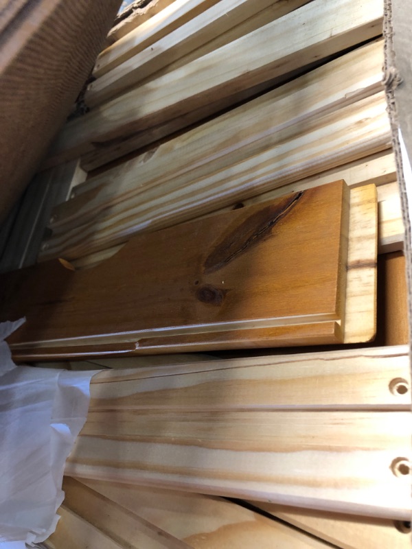 Photo 1 of ADEPTUS 7 Drawer Drop Leaf Roll Cart With Desk - Made From Solid Wood (Medium Pine)