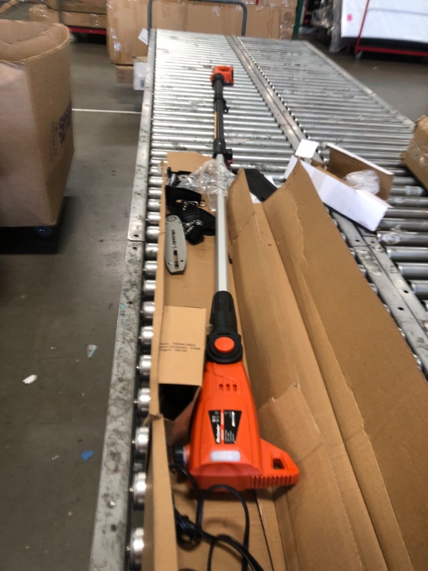 Photo 4 of ***SEE NOTES***MAXLANDER 8 Inch Cordless Pole Saw, 20V Power Pole Chainsaw for Tree Trimming, Telescoping Electric Tool-free Installation, Adjustable Head Pole Saw with 2.0Ah Battery & Fast Charger Orange