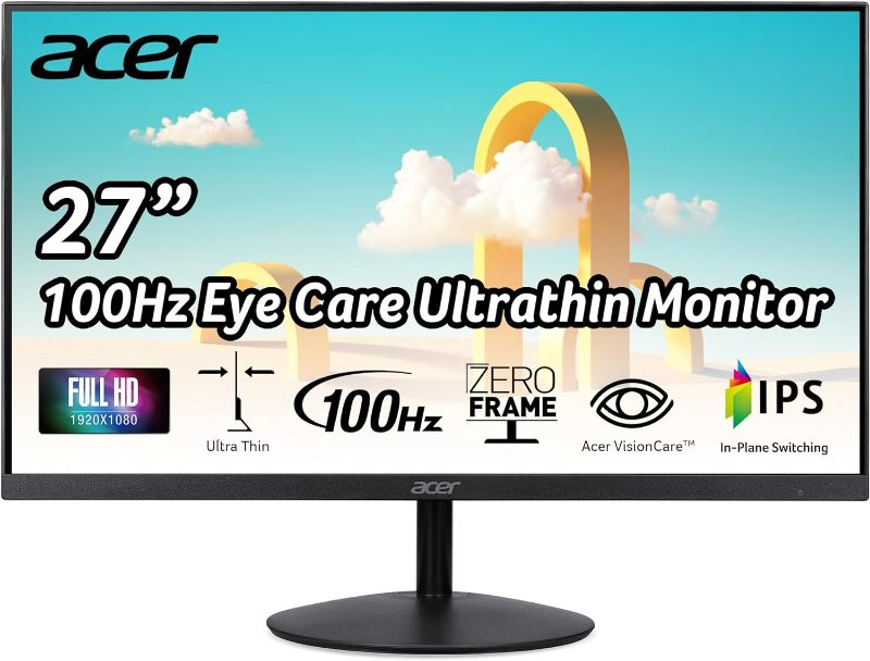 Photo 1 of acer SB272 EBI 27" Full HD (1920 x 1080) IPS Zero-Frame Gaming Office Monitor | AMD FreeSync Technology |
