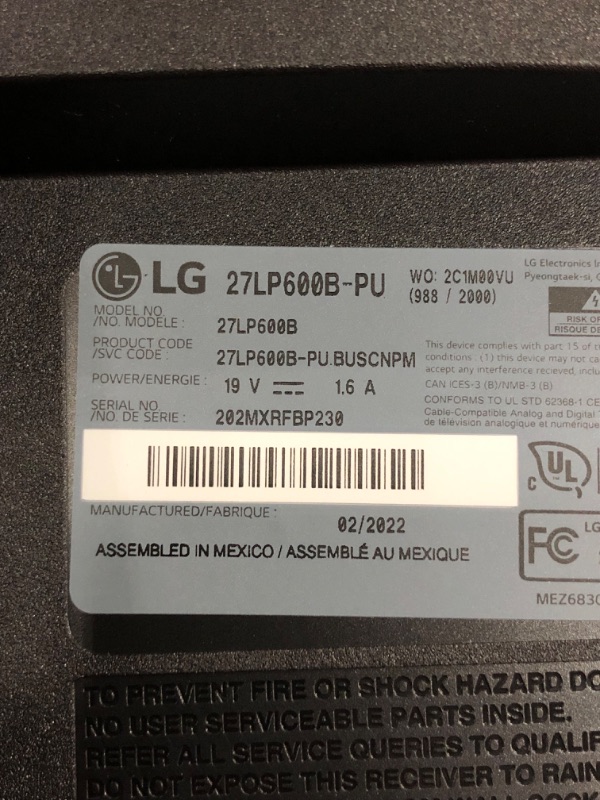 Photo 3 of LG 27LP600B-P 27 Inch Full HD (1920 x 1080) IPS TV Monitor with 5W x 2 Built-in Speakers, HDMI Input and Dolby Audio Monitor TV 2 Pole Stand