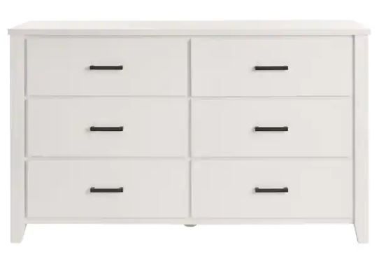 Photo 1 of **INCOMPLETE BOX 1 OF 2 ONLY**StyleWell
Stafford White 6-Drawer Dresser (36 in. H x 60 in. W x 18 in. D)