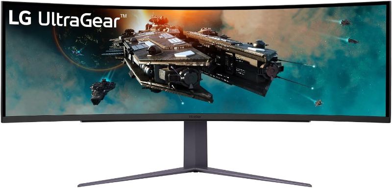 Photo 1 of LG 49" UltraGear DQHD (5120x1440) Curved Gaming Monitor, 240Hz, 1ms, VESA DisplayHDR 1000, HDMI 2.1, DisplayPort, 4-Pole HP Out DTS HP:X, AMD FreeSync Premium Pro, Tilt/Swivel/Height Stand, Black
