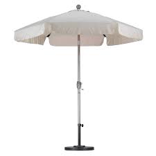 Photo 1 of 7-1/2 ft. Fiberglass Push Tilt Patio Umbrella in Antique Beige SpunPoly
