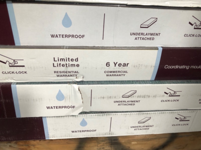 Photo 4 of **SET OF 10 CASES** ROUGHLY 200 SQ FT** SEE NOTES* Garrett Oak 9.5 in. W x 50.6 in. L Waterproof Hybrid Resilient Flooring (26.7 sq. ft./case)
