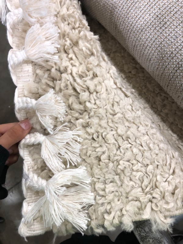 Photo 1 of 6 1/2ft brown  fluffy rug with tassles 