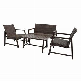 Photo 1 of Style Selections Hambright 4-Piece Woven Patio Conversation Set
