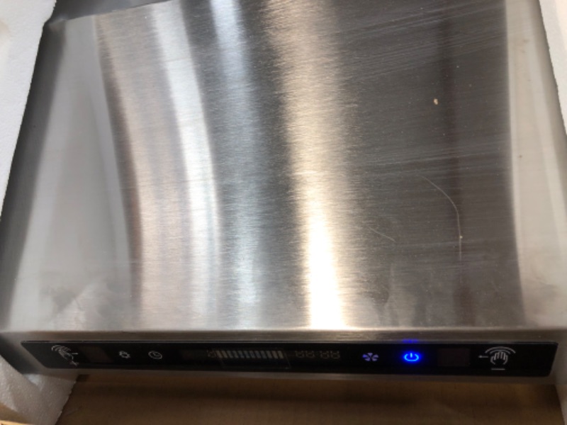 Photo 4 of 30 in. 900 CFM Ducted Under Cabinet with Light and Hand Motion Speed Control Range Hood in Stainless Steel
