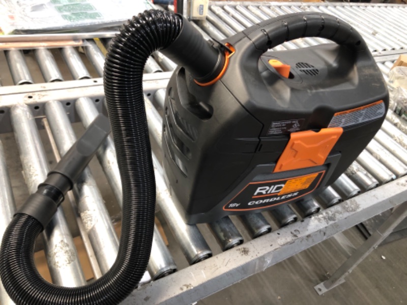 Photo 2 of 3 Gallon 18-Volt Cordless Handheld Wet/Dry Shop Vacuum (Tool Only) with Filter, Expandable Locking Hose and Accessories
