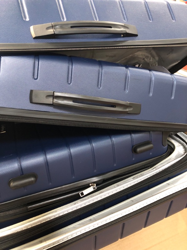 Photo 5 of *New* Wrangler Smart Luggage Set with Cup Holder and USB Port, Navy Blue, 3 Piece 3 Piece Set Navy Blue