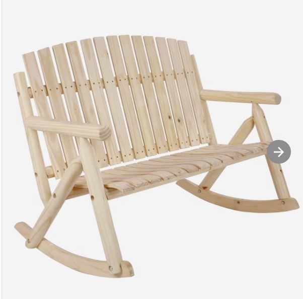 Photo 1 of STYLE SELECTIONS JOYFUL-DAY UNFINISHED WOOD FRAME ROCKING CHAIR(S) WITH SLAT SEAT
