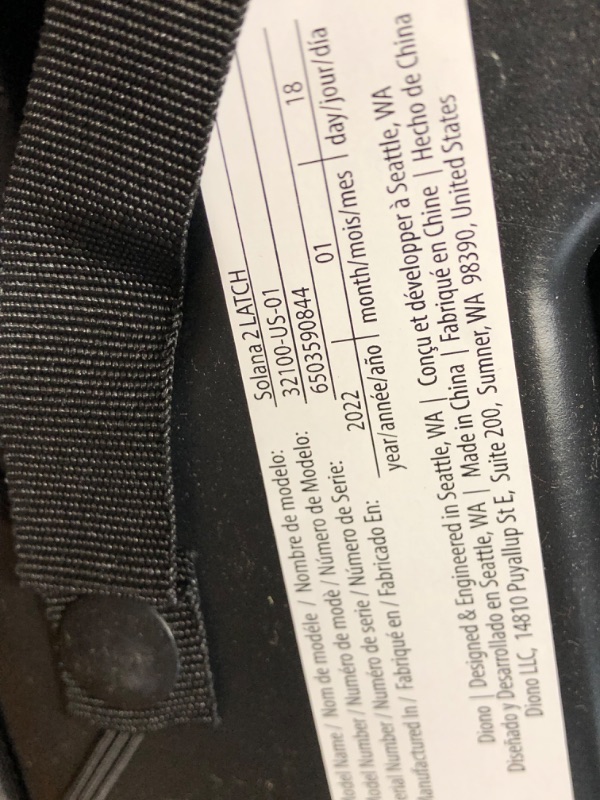 Photo 2 of Diono Solana 2 XL, Dual Latch Connectors, Lightweight Backless Belt-Positioning Booster Car Seat, 8 Years 1 Booster Seat, Black
