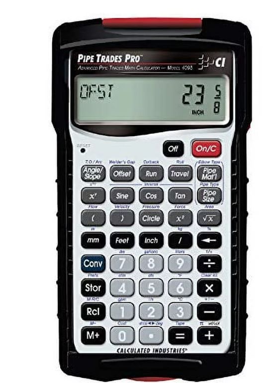 Photo 1 of Calculated Industries 4095 Pipe Trades Pro Advanced Pipe Layout and Design Math Calculator Tool, White 