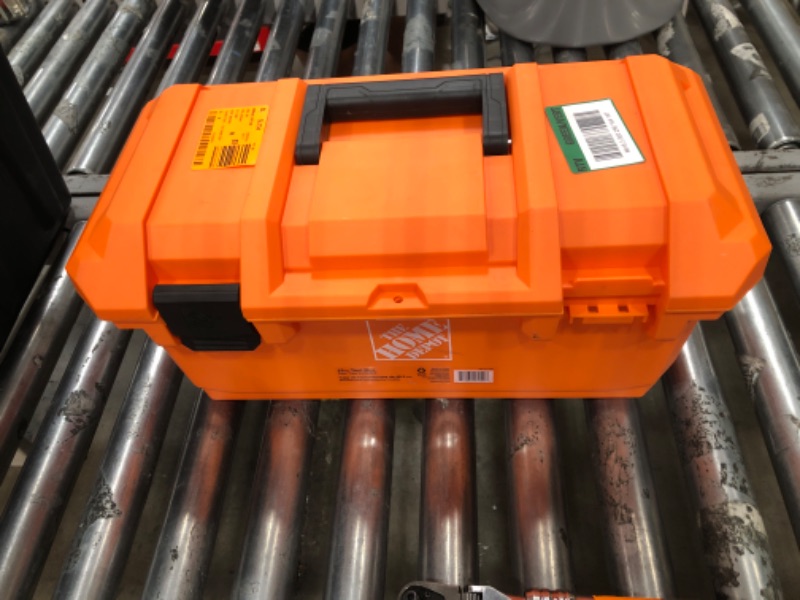 Photo 2 of 19 in. Plastic Portable Tool Box with Removable Tool Tray
