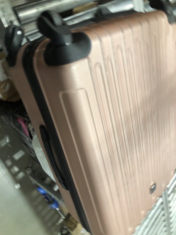 Photo 1 of **MINOR WEAR/MISSING SECOND BIGGEST ONE**   Travelers Club Midtown Hardside 4-Piece Luggage Travel Set, Rose Gold 4-Piece Set Rose Gold
