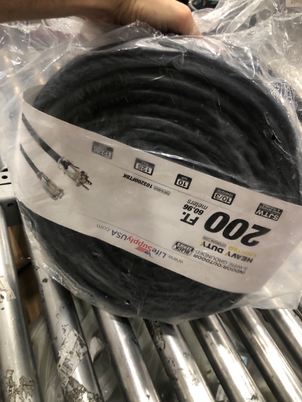 Photo 2 of **ONLY THE BLACK CORD**  LifeSupplyUSA 200 ft + 50 ft 10 Gauge Power Extension Cord Home Bundle