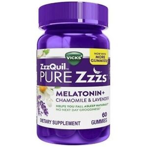 Photo 1 of **BEST BY 1/24** PURE Zzzs Melatonin Sleep Aid - 60.0 ea Chamomile and Lavendar Gummies