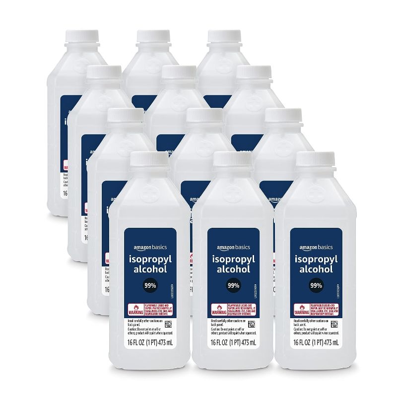 Photo 2 of Amazon Basics 99% Isopropyl Alcohol First Aid For Technical Use,16 Fluid Ounces, 1-Pack (Previously Solimo) 16 Fl Oz (Pack of 12)  BEST USE BY 04/04/26