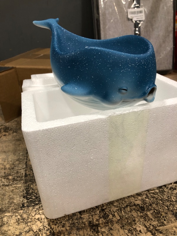 Photo 2 of Alizonica Creative Blue Whale Soap Box Bathroom Ceramic Drain Soap Dish