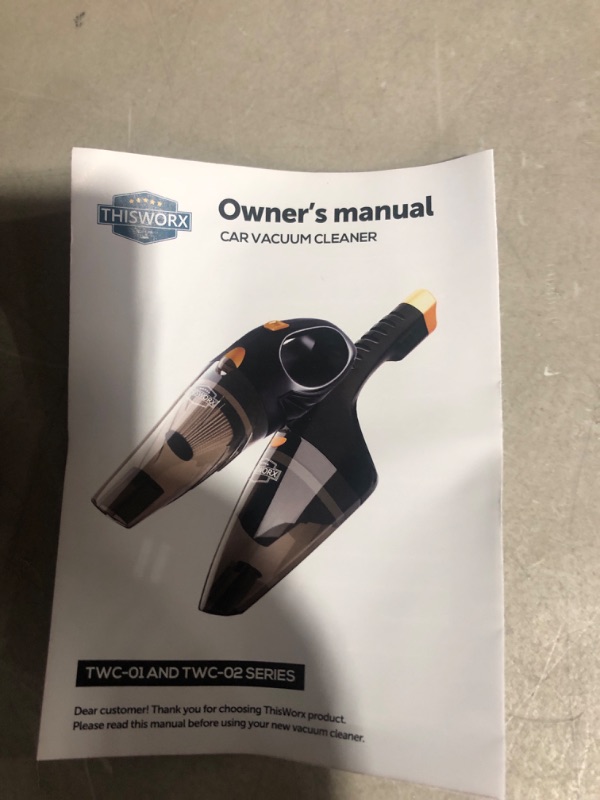 Photo 1 of * does not work very well * sold for parts *
ThisWorx Car Vacuum Cleaner - Car Accessories - Small 12V High Power Handheld Portable Car Vacuum w/Attachments,