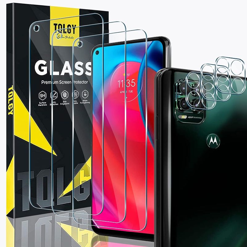 Photo 1 of TQLGY 3 Pack Screen Protector for Motorola Moto G Stylus 5G 2021 with 3 Pack Camera Lens Protector, Tempered Glass, 9H Hardness - HD - Bubble Free - Anti-Scratch - Easy Installation
