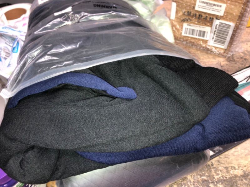 Photo 1 of (SEE NOTES) MEDIUM Navy Black Exterior & White fur Interior JACKETOWN Mens Fleece Coat Item#1712 