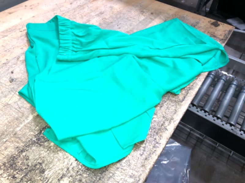Photo 3 of  Green Medium Koinshha Wide Leg Pants for Women High Waisted Split Casual Summer Palazzo Flowy Loose Elastic Waist Pant Trousers