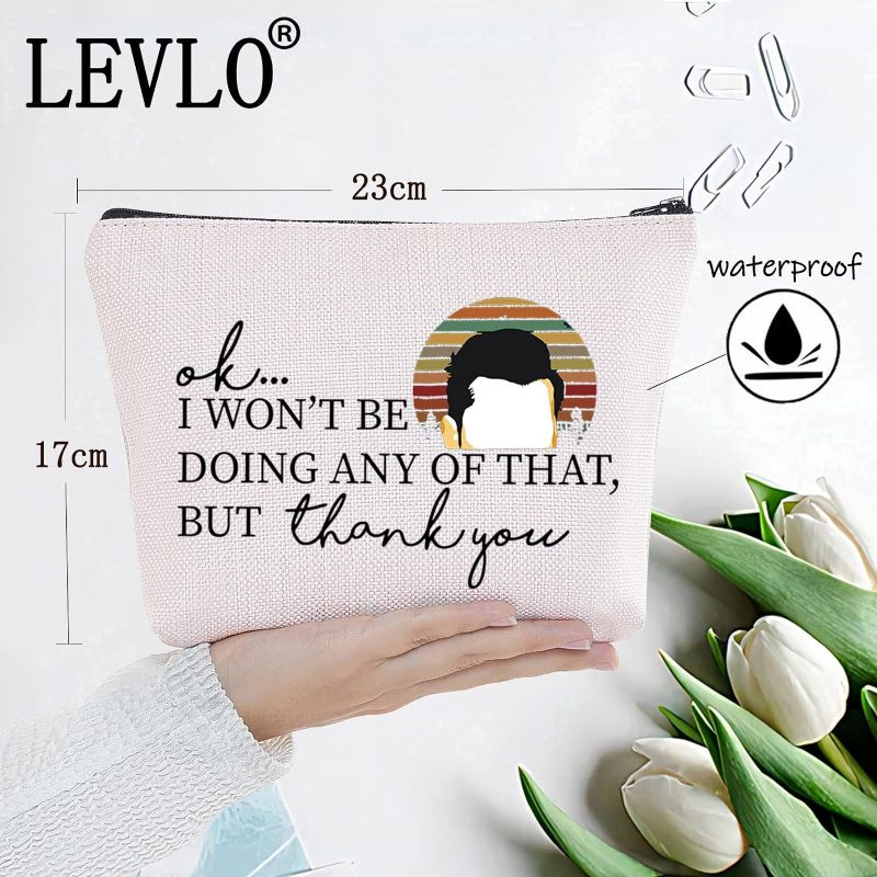 Photo 2 of 3 PK BUNDLE LEVLO Funny David Rose Cosmetic Make Up Bag David Rose Fans Gift I Won't Be Doing Any Of That But Thank You Makeup Zipper Pouch Bag(I Won't Be Doing)
