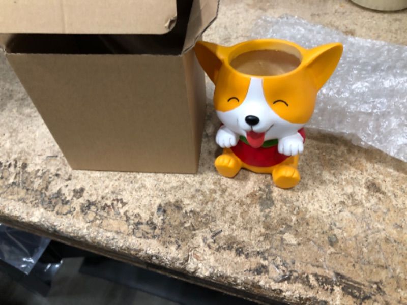 Photo 1 of 4.7 INCHES CHRISTMAS CORGI PLANTER FOR SUCCULENT 