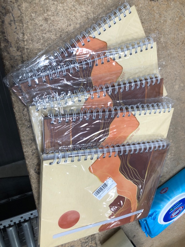 Photo 1 of bundle of 5---Hardcover Academic Year 2023-2024 Planner: (July 2023 Through June 2024) 8.5"x11" Daily Weekly Monthly Planner Yearly Agenda. Bookmark, Pocket Folder and Stickers Set (Golden Desert) Mountain