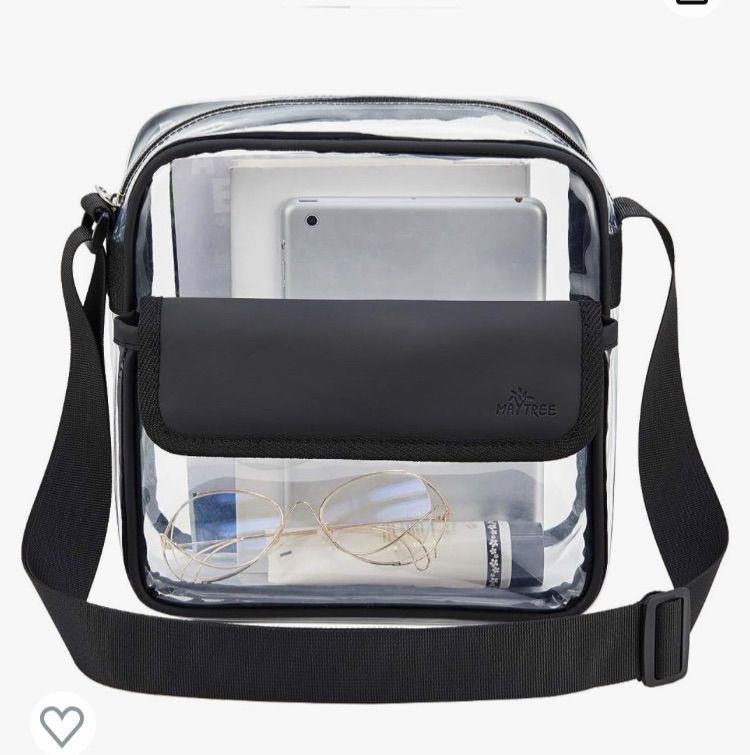 Photo 1 of (USED) Clear Messenger Bag Cross Body Stadium Approved Transparent Bag See Through Gym Zippered Tote Bag for Concerts Work Sports