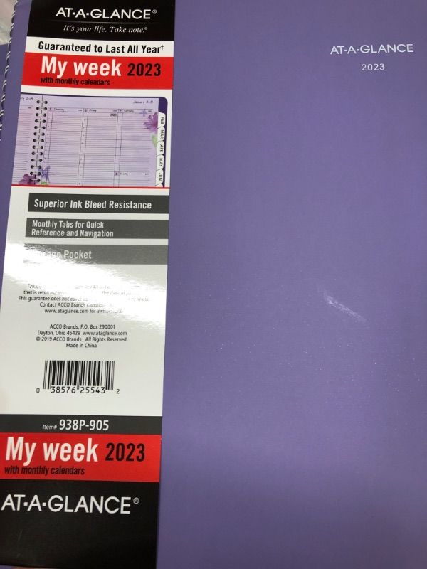 Photo 2 of AT-A-GLANCE 2023 Weekly & Monthly Planner, 8-1/2" x 11", Large, Beautiful Day, Lavender (938P-905) Beautiful Day 2023 Old Edition