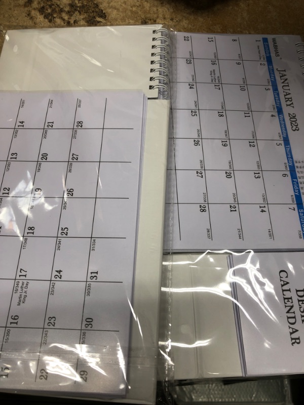 Photo 3 of 2-Desk Calendar 2023-24,Calendar 2024 Planner-18Months,2024 Calender with Thick Paper,Standing Flip Desk Calendar 2023-2024 with 2-pack (8x6"&Mini) Use for Offices,Home,Desk Calendar School Year 2023-2024.