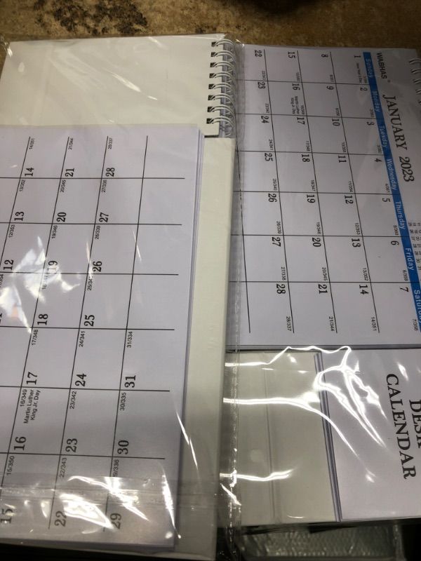 Photo 1 of Desk Calendar 2023-24,Calendar 2024 Planner-18Months,2024 Calender with Thick Paper,Standing Flip Desk Calendar 2023-2024 with 2-pack (8x6"&Mini) Use for Offices,Home,Desk Calendar School Year 2023-2024.