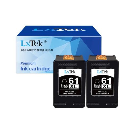 Photo 1 of Remanufactured Ink Cartridge Replacement for HP 61XL 61 XL to use with Envy 4500 5530 5535, DeskJet 2540 1010, OfficeJet 4632 4634, Shows Accurate Ink Level (High Yield, 2 Black)