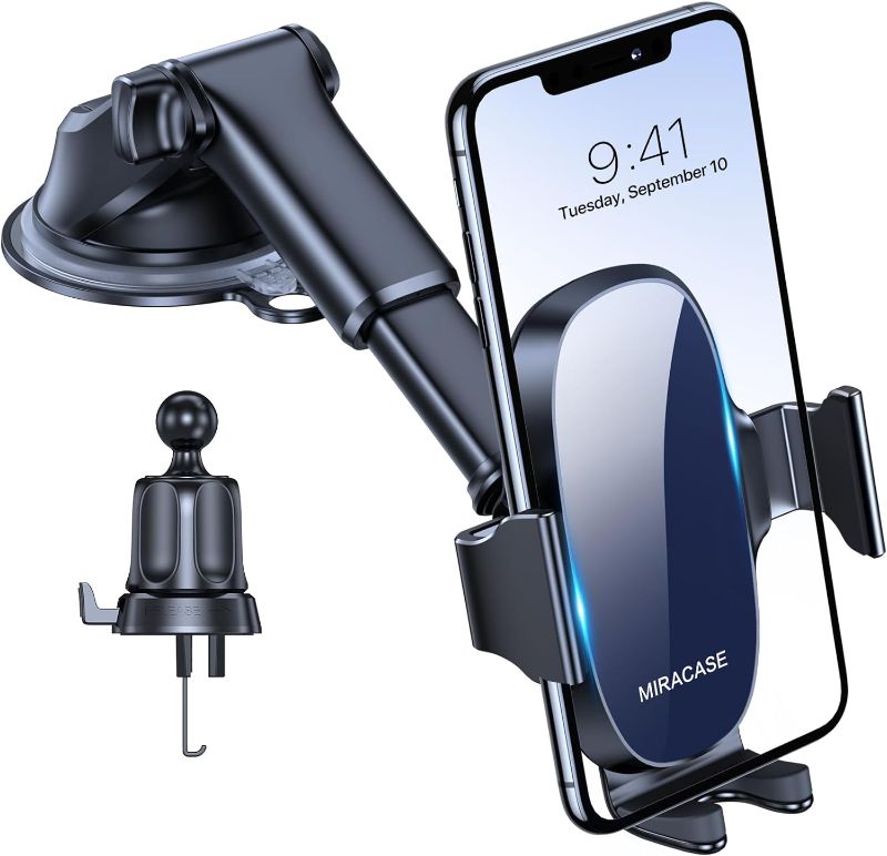 Photo 1 of Miracase 3-in-1 Cell Phone Holder for Car, Universal Car Phone Holder Mount for Dashboard Air Vent Windshield