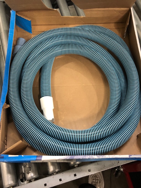 Photo 2 of "HOSE ONLY" Haviland NA101 Forger Loop Pool Hose, 18-ft x 1-1/4-in, Blue/White & SWIMLINE HYDROTOOLS Manual Pool Vacuum Head Attachment