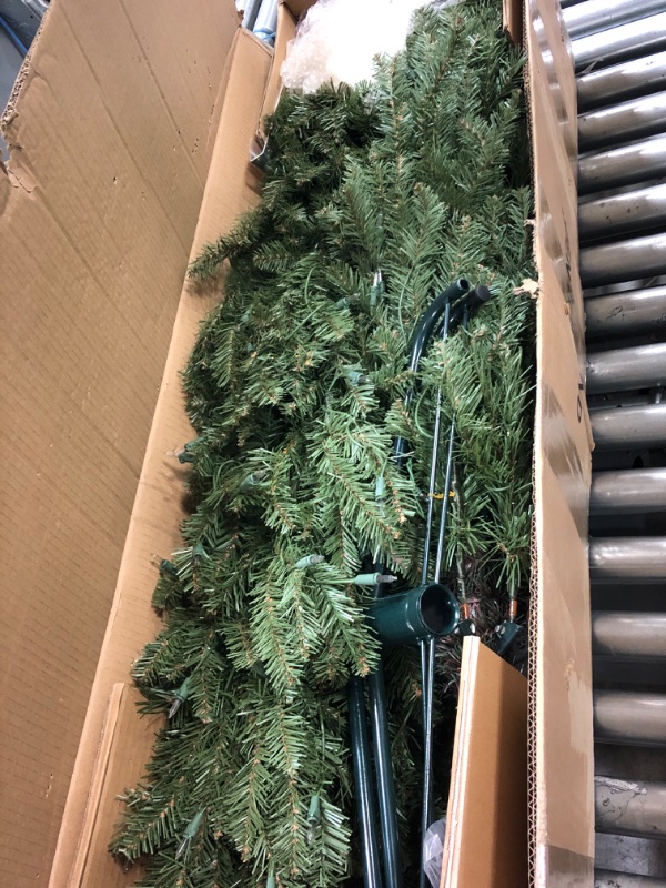 Photo 2 of ***HALF OF LIGHTS NON-FUNCTIONAL*** Puleo International 7.5' Pre-Lit Fraser Fir Pencil Tree Artificial Christmas Tree with 350 Clear UL Listed Lights