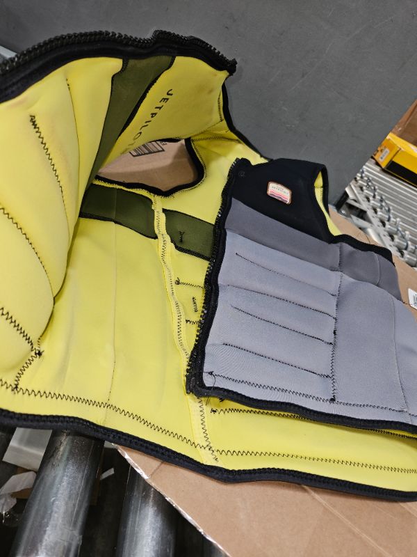 Photo 2 of (SEE NOTES) Jet Pilot Yellow, Grey & Black Float Jacket  L.R.E. COPILOT NEOPRENE CGA LIFEVEST
