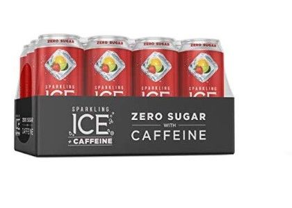 Photo 1 of *4/14/2024* sSparkling Ice +Caffeine Strawberry Citrus Sparkling Water, with Antioxidants and Vitamins, Zero Sugar, 16 fl oz Cans (Pack of 12)