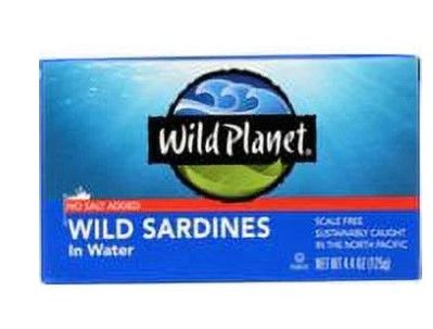 Photo 1 of *10/8/2023* Wild Planet Sardines No Salt in Water, 4.4 oz (Pack of 12)

