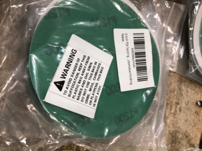 Photo 2 of 2 pack***6 inch PSA Sanding Discs Self Adhesive,30PCS 1200 grit Sandpaper Wet Dry Green Film Backed Random Orbital Sander Paper for Wood,Metal Sanding and Automotive Polishing